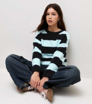 girls navy striped crew neck jumper.jpg