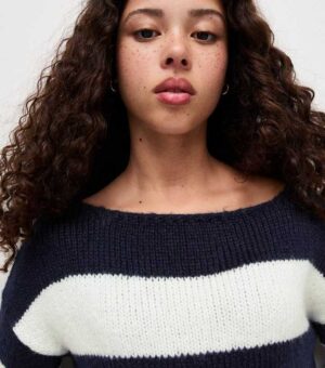 girls navy striped slash neck jumper.jpg