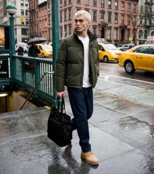 jack jones dark khaki funnel neck padded jacket.jpg